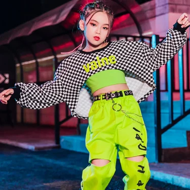 2025 Girls Jazz Dance Costumes Children'S Hip-Hop Street Dance Clothes Ballroom Hip Hop Dancing Clothes Stage Outfits DQS6223 2