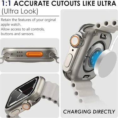 Change To Ultra Screen Protector Cover For Apple Watch 46mm 40/44mm 45mm 41mm Hard PC Front Rear Bumper Case IWatch 10 9 8 7 6SE 2