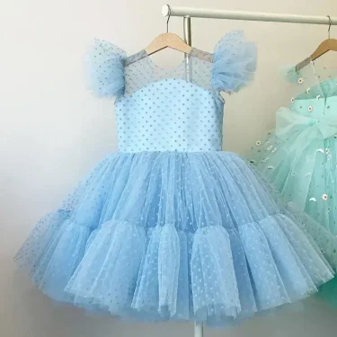 Summer Girls' Dress Princess Birthday Party Ceremony Dress Lace Thin Kids Evening Ball Gown Elegant Party Dress for Girls 4-10Y 1