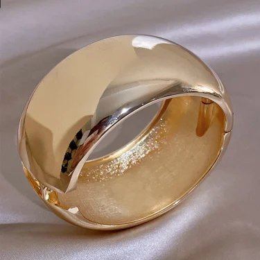 Punk Fashion Large Size Metal Wide Open Bangles for Women Statement Smooth Alloy Cuff Bangle Bracelets Jewelry Femme Accessories 6