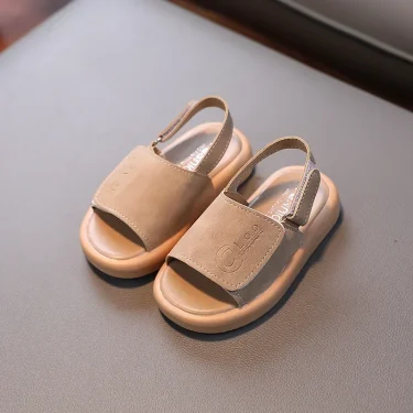Sandals for Boys Fashion Summer Shoes 1-3-6 Years Girls Open Toe Matte Pu Leather Shoes Sandals Children Slippers 2
