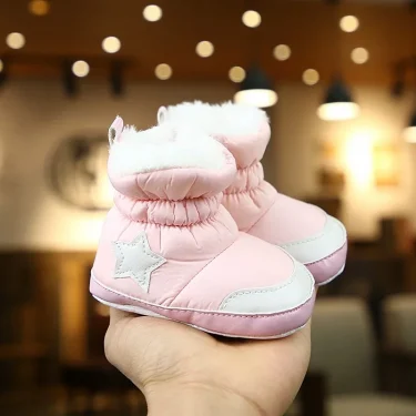 Autumn and Winter Baby Cotton Shoes For Both Male and Female Babies Soft Soled Zipper Thick Learning Step Cotton Shoes 3