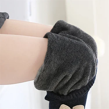 New Autumn Winter Girls Jean Pants Warm Children Leggings Thicken Velvet Bowknot Kids Trousers Baby Girl Pants Icing Leggings 5