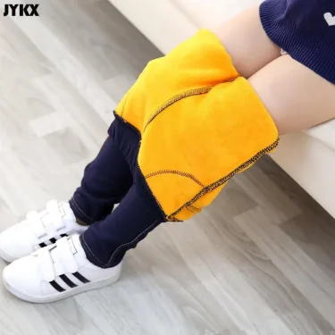 Children's Pants Winter Clothes New Thicker Middle-aged Kids 'Jeans Korean Style Stretch And Cashmere Girls 3