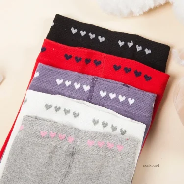 Soft Cotton Baby Girl Tights Winter Terry Thicken Children Pantyhose Heart Print Tights for Girls Toddler Tights Suitable 0-6 Y 2