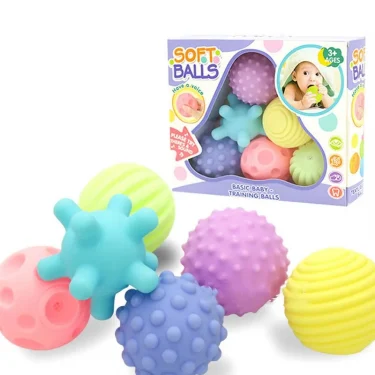 Baby Bath Toy Textured Multi Massage Ball Soft Hands Touch Balls Set Infant Tactile Senses Development Toys BabiesTraining Game 1