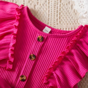 Baby Girl Ruffles Sleeves Knitted Dress Kids Polka Dot Mesh Dress Girl Princess Cake Dress Kid Elegant Black Dress For 2-6 Years 4