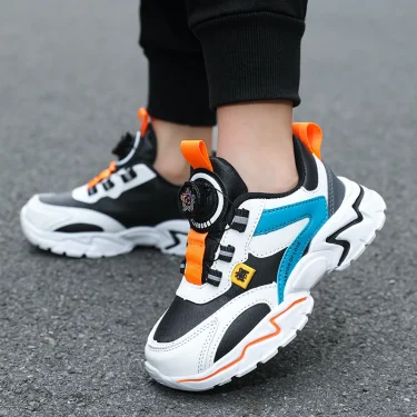 Hot Sell Children Casual Sports Shoes Brand Kids Leather Fashion Sneakers Boys Girls Breathable Lightweight Running Shoes 5