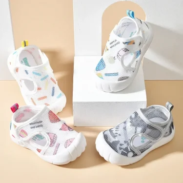 Summer Breathable Air Mesh Kids Sandals 1-4T Baby Unisex Casual Shoes Anti-slip Soft Sole First Walkers Infant Lightweight Shoes 2