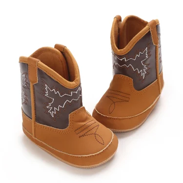 Fashionable New Baby Little Boots Cute High Quality Soft PU Anti slip Sole Spring and Autumn 0-18M Newborn Walking Shoes 4