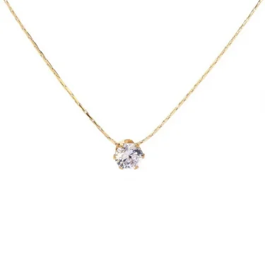 ANENJERY 316L Stainless Steel Zircon Thin Clavicle Chain Necklace for Women Festive Party Jewelry Wholesale 6