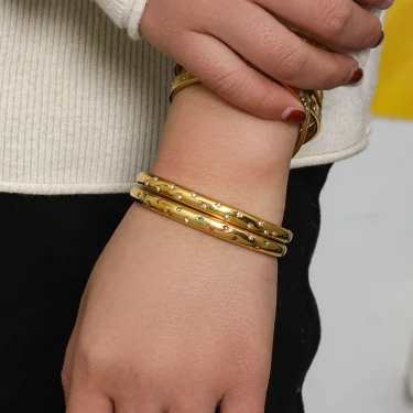 Stainless Steel Eight-pointed Stars Bracelet Vintage Multiple Zircon Open Bracelets For Women Girls Fashion Aesthetic Jewelry 4