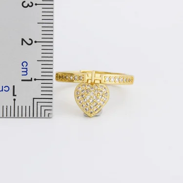 AIBEF Bohemian Classic Romantic Heart Shape Adjustable Rings Cubic Zircon Crystal Opening Finger Women Charm Gold Color Jewelry 6