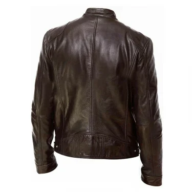 Motorcycle Leather Jackets Man Casual Fashion Motorcycle Coat Slim Fit Lapel PU Jackets Autumn Anti-wind Leather Coat Male 4
