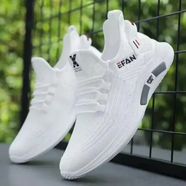 A Spring White Casual Shoes Breathable Non-slip Walking Sneakers Men Shoes Outdoor Comfortable Fashion Lace Up Running Shoes 1