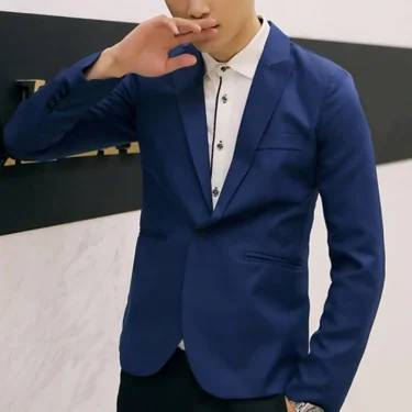 Casual Men's Suit Coat Small Blazers Single Button Blazer Slim Fit Long Sleeve Business Suit Banquet Outwear Top Casual Blazers 1
