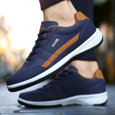 Leather Men Shoes Sneakers Trend Casual Shoe Italian Breathable Leisure Male Sneakers Non-slip Footwear Men Vulcanized Shoes 3