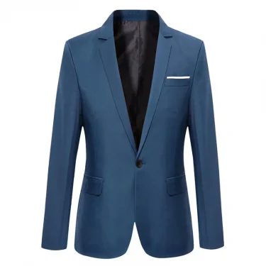 Blue Men Blazers Work Office 2025 Men Tuxedos For Formal Occasions Pockets Coat Blazers Male Custom Men's Business Slim Blazers 1