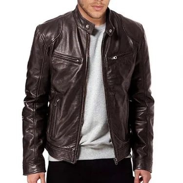 Motorcycle Leather Jackets Man Casual Fashion Motorcycle Coat Slim Fit Lapel PU Jackets Autumn Anti-wind Leather Coat Male 1