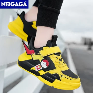 Four Season Sports Kids Cartoon Sneakers Outdoor Boys Classic Running Shoes Pu Leather Children's Walking Footwear Leisure 5