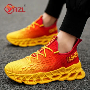 YRZL Men Sneakers Comfortable Breathable Mesh Tennis Outdoor Sports Running Jogging Shoes Flat Lightweight Walking Shoes for Men 4