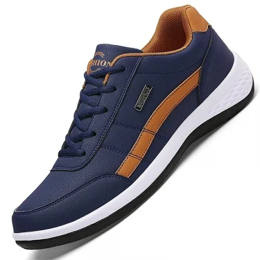 Leather Men Shoes Sneakers Trend Casual Shoe Italian Breathable Leisure Male Sneakers Non-slip Footwear Men Vulcanized Shoes 1