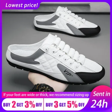 Classic Half Slipper Low Flats Shoes for Men Concise Men's Sneakers Spring Fall Male Casual Shoes Breathable Tenis Para Hombre 1