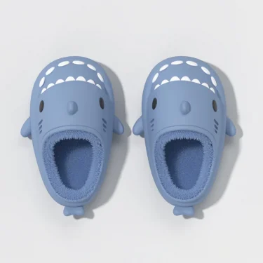 Kids Girls Shark Cotton Slippers Autumn/Winter Boys Waterproof and Warm Children's Home Cotton Shoes 1
