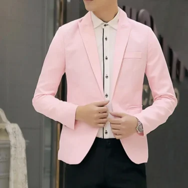 Casual Men's Suit Coat Small Blazers Single Button Blazer Slim Fit Long Sleeve Business Suit Banquet Outwear Top Casual Blazers 3