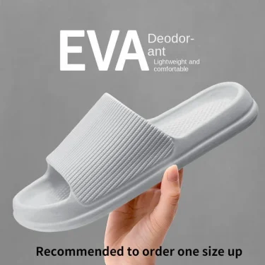 Fashion Men's Women's Sandals Anti-Slip Wear-Resistant EVA Thick Sole Comfortable Home Slippers Bathroom Bath Flip-Flops 2