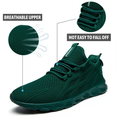 Mesh Breathable Sneakers Comfortable Casul Flats Shoes Lace-up and Anti-slip Outdoor Walking Footwear Shoe Tenis Zapatos Hombre 2