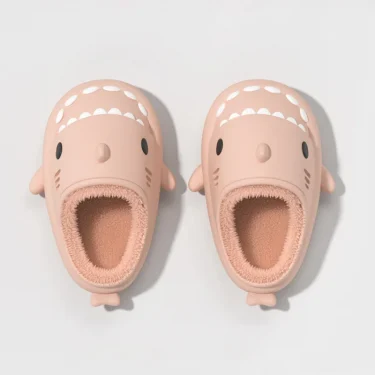 Kids Girls Shark Cotton Slippers Autumn/Winter Boys Waterproof and Warm Children's Home Cotton Shoes 6