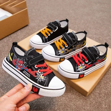 Disney Spiderman Children Canvas Shoes Girls Running Sneakers Spring Fashion Teenager Kids Shoes For Boys Casual Shoes 26-36 3