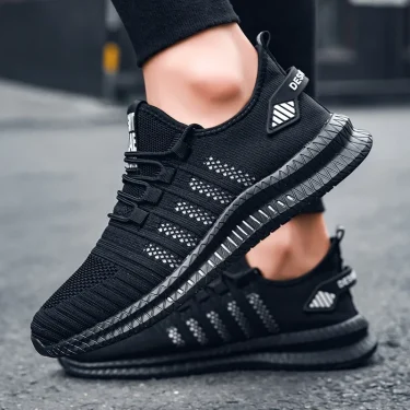 Fashion Men Sneakers Mesh Casual Shoes Lac-up Breathable Lightweight Walking Sneakers Men Shoes Plus Size Summer Tenis Shoes 2