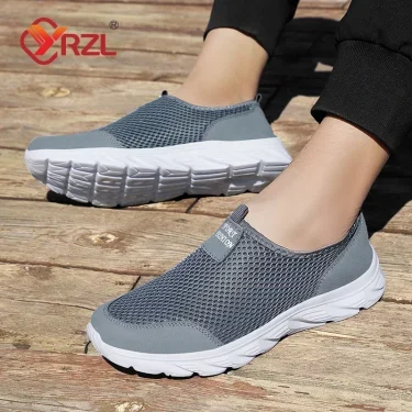 YRZL Lightweight Men Casual Shoes Breathable Slip on Male Casual Sneakers Anti-slip Men's Flats Outdoor Walking Shoes Size 38-46 4