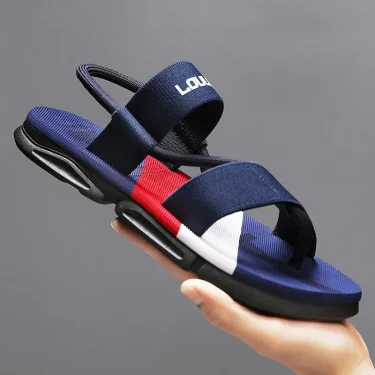 Slippers Man Summer Ankle Wrap Shoes Slip-resistant Slide Sandals Summer Male Slippers Beach Water Shoes Blue 1