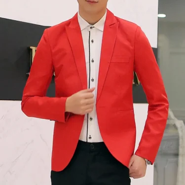 Casual Men's Suit Coat Small Blazers Single Button Blazer Slim Fit Long Sleeve Business Suit Banquet Outwear Top Casual Blazers 4