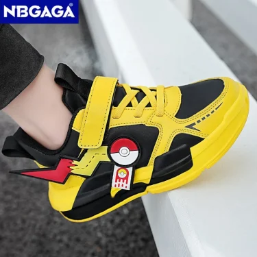 Four Season Sports Kids Cartoon Sneakers Outdoor Boys Classic Running Shoes Pu Leather Children's Walking Footwear Leisure 4