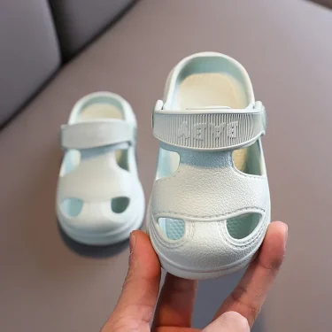 Summer Kids Sandals Soft Anti-Skid EVA material Slippers Solid color Design Hole Baby Sandy Beach for BoysGirls Children Shoes 2