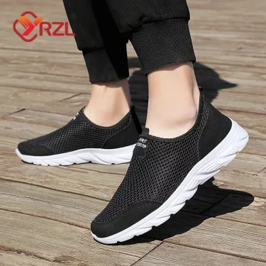 YRZL Lightweight Men Casual Shoes Breathable Slip on Male Casual Sneakers Anti-slip Men's Flats Outdoor Walking Shoes Size 38-46 6