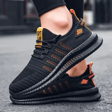 Fashion Men Sneakers Mesh Casual Shoes Lac-up Breathable Lightweight Walking Sneakers Men Shoes Plus Size Summer Tenis Shoes 1