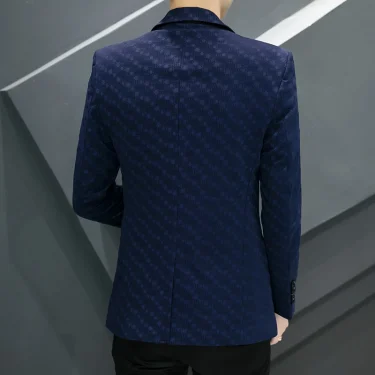 New Men's Boutique Fashion Wave Dot Leisure Business Suit Jacket Blazer Groom Wedding Dress Party Performance Host Coat 2