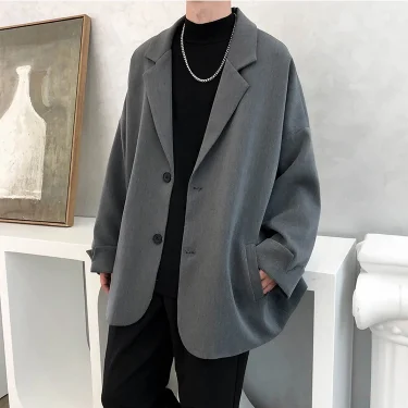 British-style Blazers Men Leisure Trendy Loose Suit Jackets Male Retro Daily Ins Streetwear All-match Simple Korean Suit-tops 2