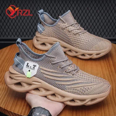 YRZL Running Sneakers Men's Casual Shoes Outdoor Big Size Lightweight Breathable Mesh Increase Comfortable Sports Shoes for Men 3