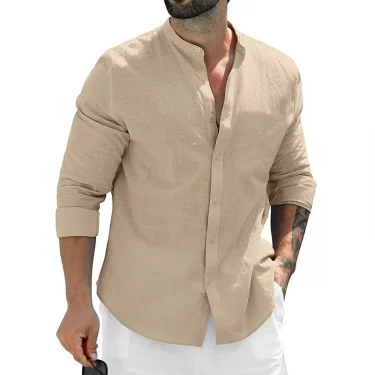 Autumn Mens Long Sleeve Shirts Cotton Business TShirts Men Breathable Solid Color Streetwear Button Shirts for Men White Shirt 4
