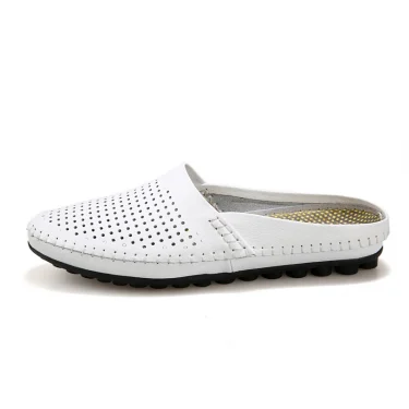 Summer Breathable Slip On Half Shoes For Men Leather Casual High Quality 4