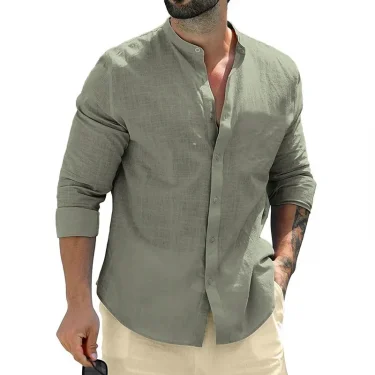 Autumn Mens Long Sleeve Shirts Cotton Business TShirts Men Breathable Solid Color Streetwear Button Shirts for Men White Shirt 3
