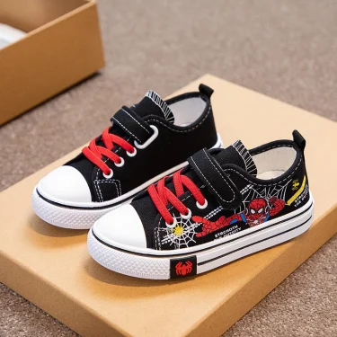 Disney Spiderman Children Canvas Shoes Girls Running Sneakers Spring Fashion Teenager Kids Shoes For Boys Casual Shoes 26-36 4