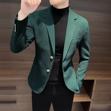 White Brown Jacket For Men Plaid Party Coats Man Suits And Blazers Summer Clothing Casual Menswear Premium Luxury Designer 2