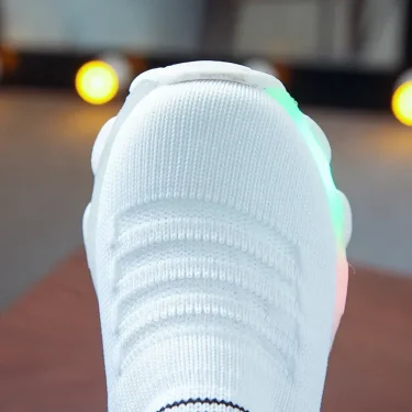Kids Sneakers Children Baby Girls Boys Letter Mesh Led Luminous Socks Sport Run Sneakers Shoes Sapato Infantil Light Up Shoes 3